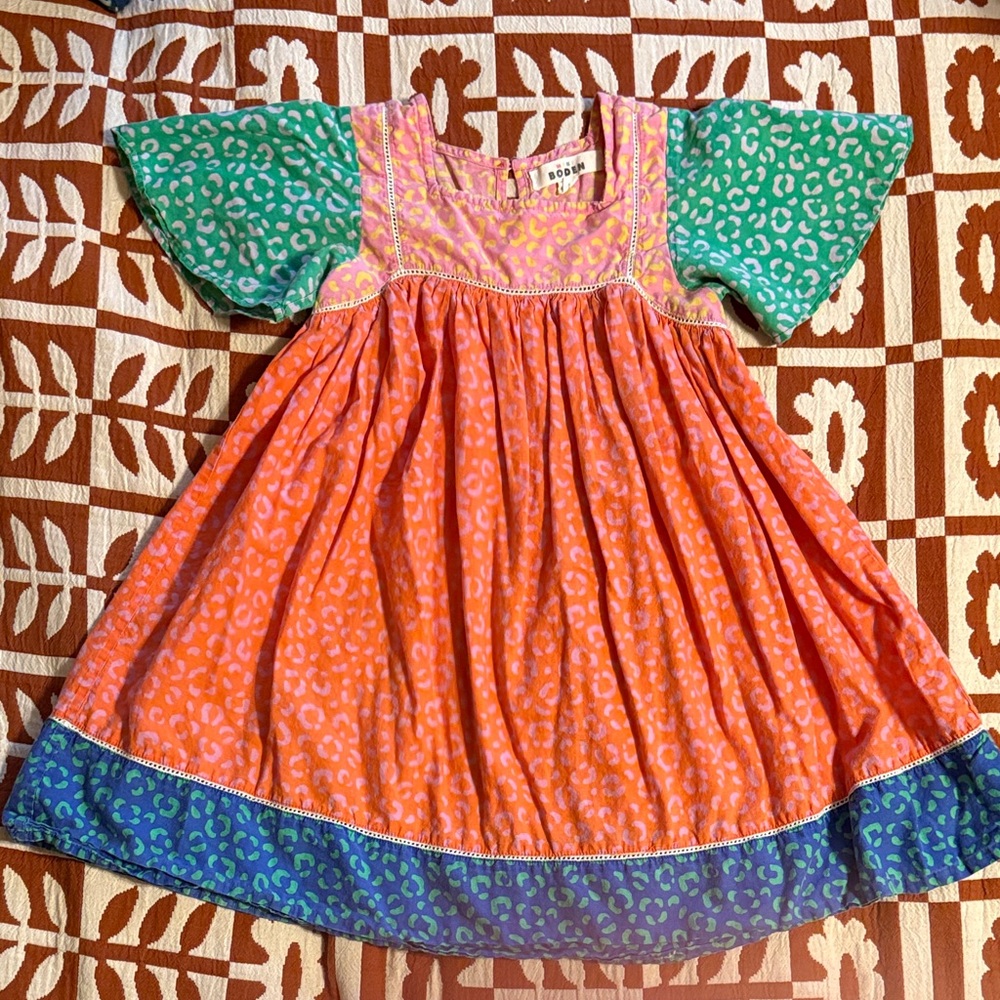 Mini Boden - Multicolored Leopard Kids Dress
